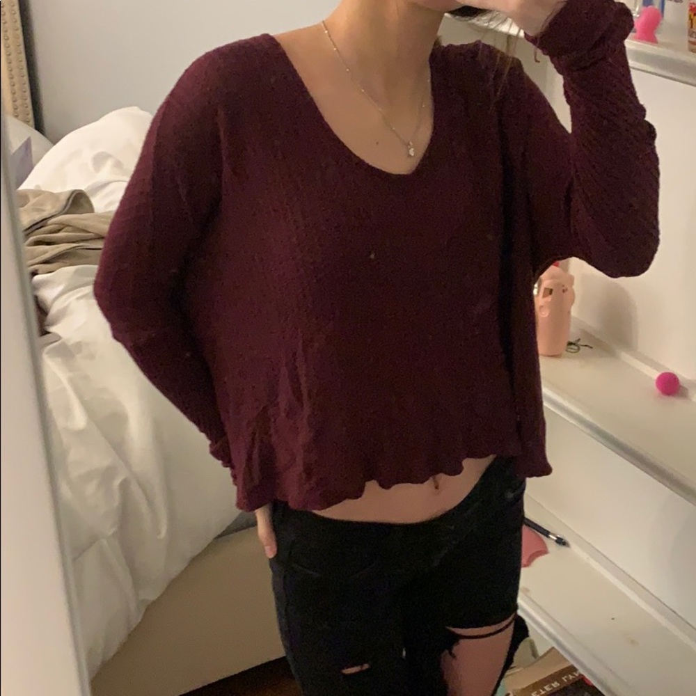Maroon Long Sleeve Top